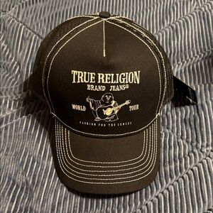 True Religion Black and White Graphic Cap